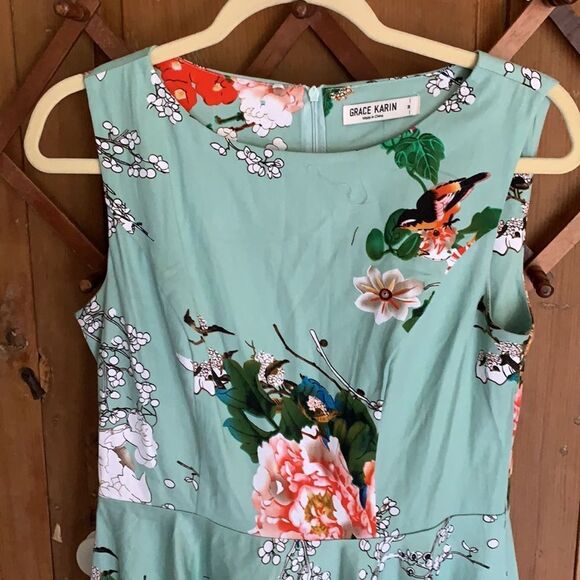Grace Karin floral fit & flare sleeveless dress - Picture 3 of 7